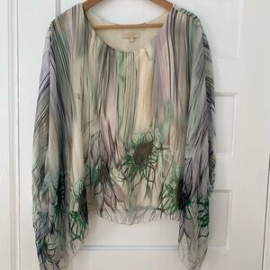 Made in Italy silk printed gauzy artsy top